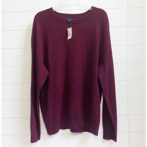 J Crew Supersoft Lambswool Blend Sweater Men's XXL Cabernet Crew Neck  AA027 NEW